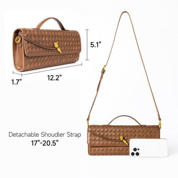 Woven Purse Evening Clutch Woven Leather Handbags Crossbody Bag ^_^ - Picture 4 of 7